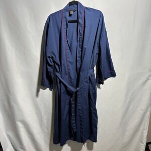 VTG Cambridge‎ Classics Mens Blue Robe Red Trim Lightweight Robe OS Pockets